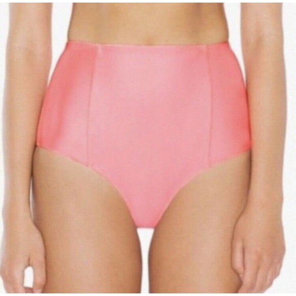 American Apparel Swims Womens High Waisted‎ Bikini Bottoms Size XL Pink NWOT - Picture 1 of 6
